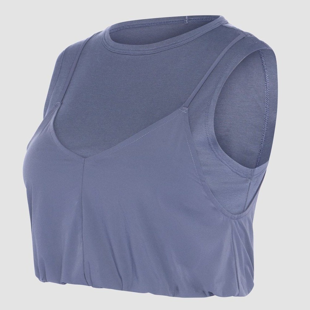 Savage X Fenty Womens Layered 2-IN-1 Muscle Cami Tank Top Purple Medium NWT